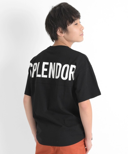 GLAZOS（グラソス）の「【接触冷感】バックロゴプリント半袖Tシャツ（Tシャツ/カットソー・キッズ・パープル/チャコールグレー/ブラック/ブルーグリーン/ベージュ・130cm/140cm/160cm/170cm/150cm）」の2枚目の写真