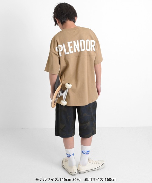 GLAZOS（グラソス）の「【接触冷感】バックロゴプリント半袖Tシャツ（Tシャツ/カットソー・キッズ・パープル/チャコールグレー/ブラック/ブルーグリーン/ベージュ・130cm/140cm/160cm/170cm/150cm）」の6枚目の写真