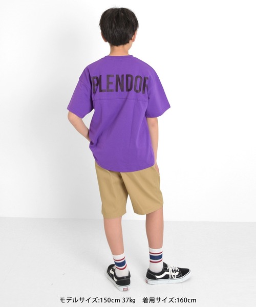 GLAZOS（グラソス）の「【接触冷感】バックロゴプリント半袖Tシャツ（Tシャツ/カットソー・キッズ・パープル/チャコールグレー/ブラック/ブルーグリーン/ベージュ・130cm/140cm/160cm/170cm/150cm）」の11枚目の写真