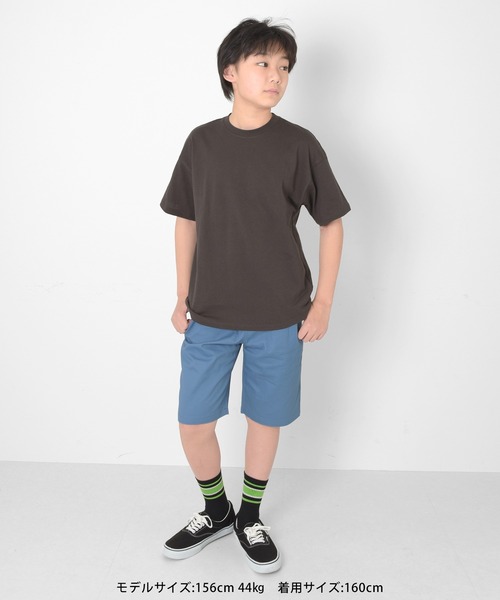 GLAZOS（グラソス）の「【接触冷感】バックロゴプリント半袖Tシャツ（Tシャツ/カットソー・キッズ・パープル/チャコールグレー/ブラック/ブルーグリーン/ベージュ・130cm/140cm/160cm/170cm/150cm）」の9枚目の写真