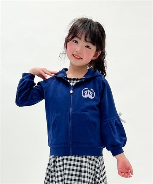 axes femme(アクシーズファム)の「袖デザインUVカットパーカー(パーカー・キッズ・ネイビー/キナリ・XX-LARGE/X-LARGE/LARGE/MEDIUM)」の1枚目の写真
