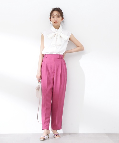 N.(N. Natural Beauty Basic)(エヌエヌナチュラルビューティーベーシック)の「◆ビッグボウタイノースリーブブラウス(シャツ/ブラウス・レディース・ブラック/ブルー/オフホワイト/ドット・MEDIUM)」の17枚目の写真