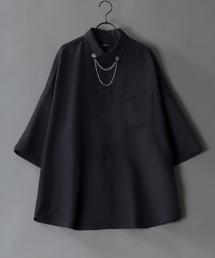 SITRY wide dress shirt with chain/別注 チェーン付き 半袖 ワイド ドレスシャツ
