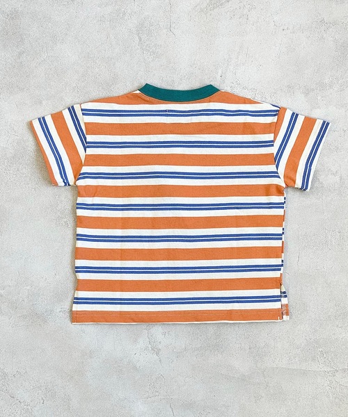 BIG FIELD（ビッグフィールド）の「ボーダーカラーTシャツ(80～150cm)（Tシャツ/カットソー・キッズ・グリーン/ターコイズブルー/オレンジ・80/90/95/100/110/120/130/140/150）」の8枚目の写真