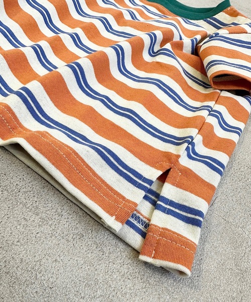 BIG FIELD（ビッグフィールド）の「ボーダーカラーTシャツ(80～150cm)（Tシャツ/カットソー・キッズ・グリーン/ターコイズブルー/オレンジ・80/90/95/100/110/120/130/140/150）」の11枚目の写真