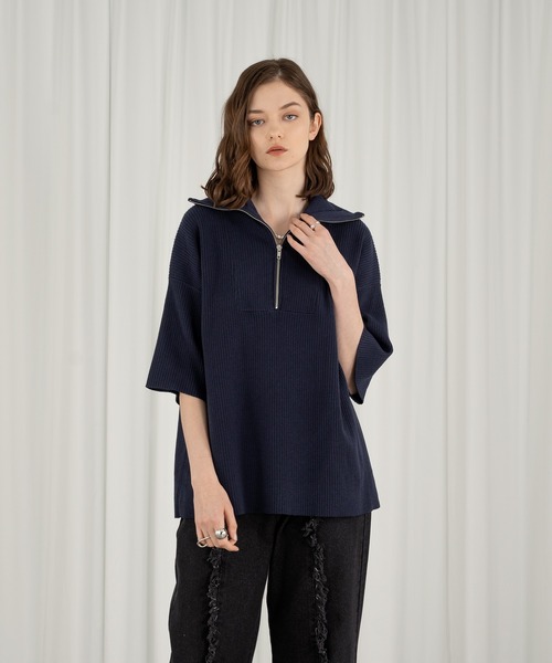 HALFZIP SUMMER KNIT/ハーフジップサマーニット selle glant（セレグランテ）の「HALFZIP SUMMER KNIT/ハーフジップ