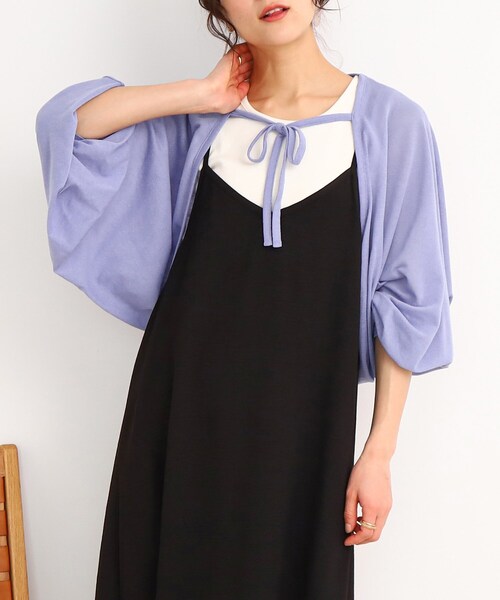 Cutie Blonde(キューティーブロンド)の「◆【上下2WAY】リボンがかわいい!ボレロカーディガン(カーディガン/ボレロ・レディース・ブルー/ホワイト系/ブラック・00)」の3枚目の写真