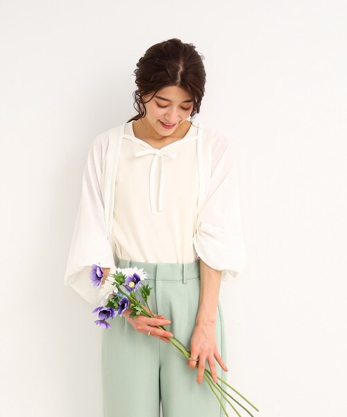 Cutie Blonde(キューティーブロンド)の「◆【上下2WAY】リボンがかわいい!ボレロカーディガン(カーディガン/ボレロ・レディース・ブルー/ホワイト系/ブラック・00)」の20枚目の写真