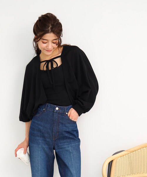 Cutie Blonde(キューティーブロンド)の「◆【上下2WAY】リボンがかわいい!ボレロカーディガン(カーディガン/ボレロ・レディース・ブルー/ホワイト系/ブラック・00)」の21枚目の写真