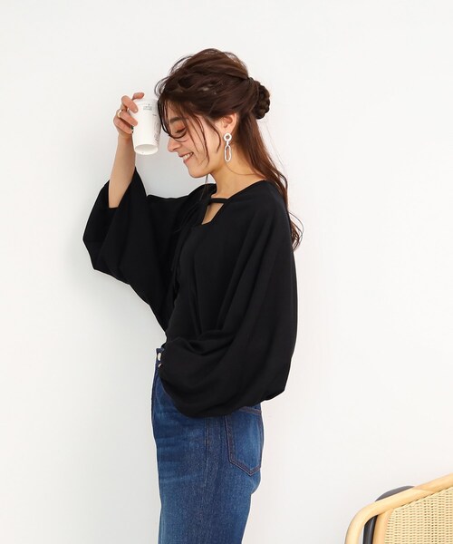 Cutie Blonde(キューティーブロンド)の「◆【上下2WAY】リボンがかわいい!ボレロカーディガン(カーディガン/ボレロ・レディース・ブルー/ホワイト系/ブラック・00)」の13枚目の写真