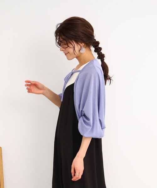 Cutie Blonde(キューティーブロンド)の「◆【上下2WAY】リボンがかわいい!ボレロカーディガン(カーディガン/ボレロ・レディース・ブルー/ホワイト系/ブラック・00)」の14枚目の写真