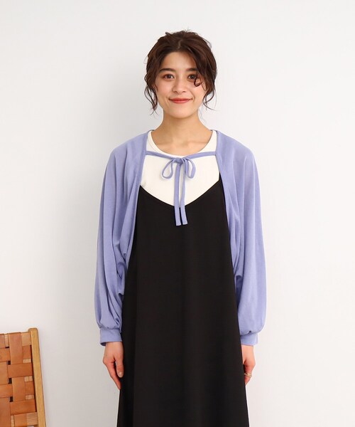 Cutie Blonde(キューティーブロンド)の「◆【上下2WAY】リボンがかわいい!ボレロカーディガン(カーディガン/ボレロ・レディース・ブルー/ホワイト系/ブラック・00)」の15枚目の写真