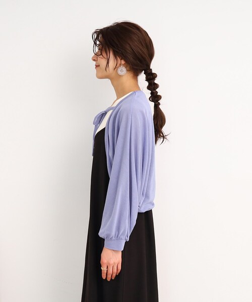 Cutie Blonde(キューティーブロンド)の「◆【上下2WAY】リボンがかわいい!ボレロカーディガン(カーディガン/ボレロ・レディース・ブルー/ホワイト系/ブラック・00)」の11枚目の写真