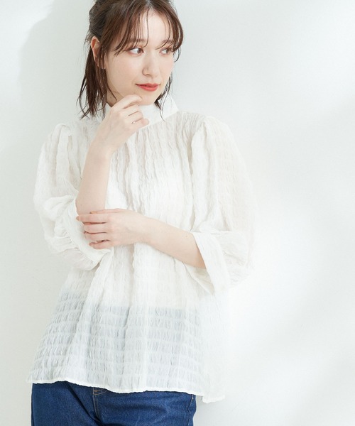 Jayro（ジャイロ）の「ポコポコブラウス（シャツ/ブラウス・レディース・ライトグリーン/イエロー/ホワイト/ブラック・M）」の8枚目の写真