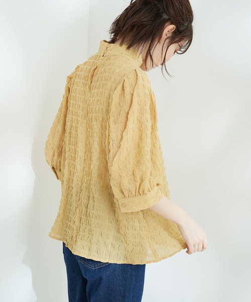 Jayro（ジャイロ）の「ポコポコブラウス（シャツ/ブラウス・レディース・ライトグリーン/イエロー/ホワイト/ブラック・M）」の14枚目の写真