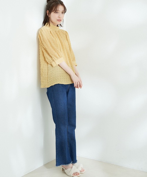 Jayro（ジャイロ）の「ポコポコブラウス（シャツ/ブラウス・レディース・ライトグリーン/イエロー/ホワイト/ブラック・M）」の15枚目の写真