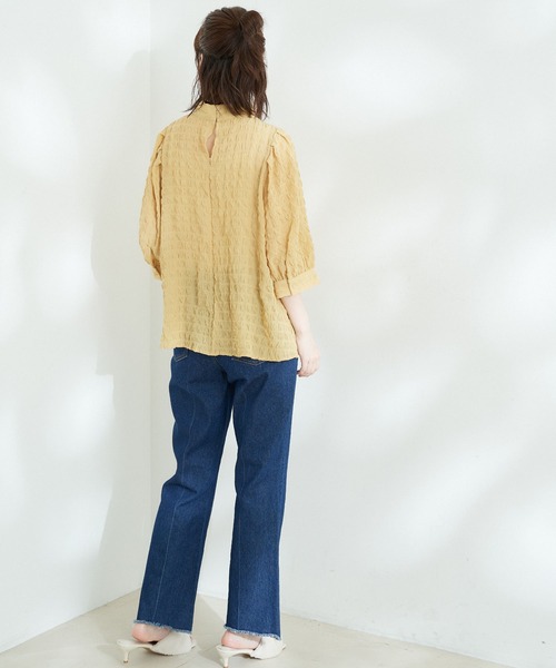 Jayro（ジャイロ）の「ポコポコブラウス（シャツ/ブラウス・レディース・ライトグリーン/イエロー/ホワイト/ブラック・M）」の16枚目の写真