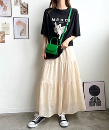 リネンティアードロングスカート