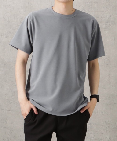 NAVY(ネイビー)の「ジョーゼットショートスリーブTシャツ(Tシャツ/カットソー・メンズ・ホワイト/ピンク/グレイッシュベージュ/ブラック/グレー・S/M/L/XL)」の4枚目の写真