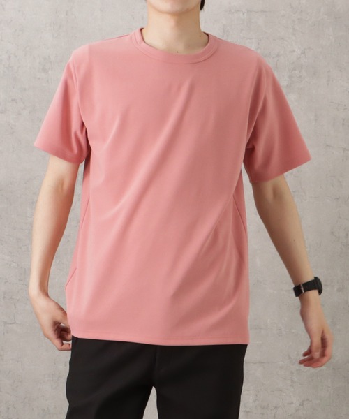 NAVY(ネイビー)の「ジョーゼットショートスリーブTシャツ(Tシャツ/カットソー・メンズ・ホワイト/ピンク/グレイッシュベージュ/ブラック/グレー・S/M/L/XL)」の1枚目の写真