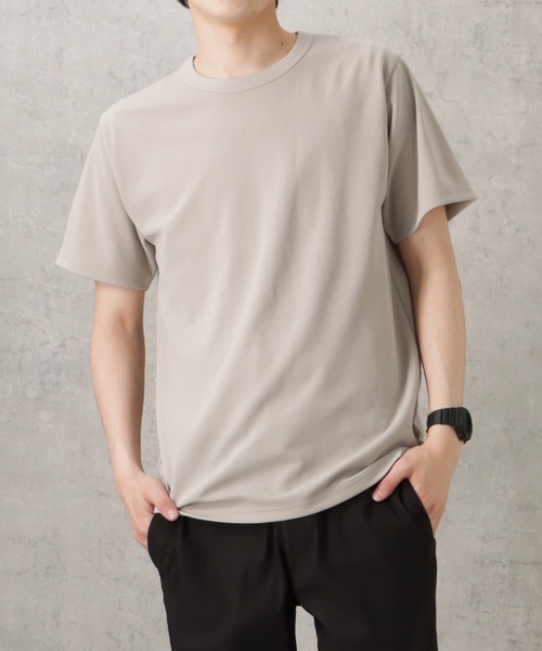 NAVY(ネイビー)の「ジョーゼットショートスリーブTシャツ(Tシャツ/カットソー・メンズ・ホワイト/ピンク/グレイッシュベージュ/ブラック/グレー・S/M/L/XL)」の5枚目の写真