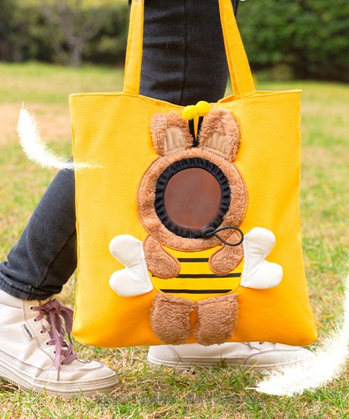 aimoha（アイモハ）の「可愛い　ハチミツベアー型　顔出しキャリーバッグ（ペット用キャリーケース・レディース・イエロー/ブルー/グリーン・LARGE/X-LARGE）」の14枚目の写真