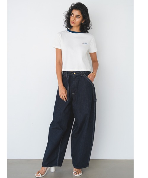 ALEXIA STAM(アリシアスタン)の「Somewhere Ringer Tee / SomewhereリンガーTee(Tシャツ/カットソー・レディース・ピンク/ホワイト/アイボリー・S/M)」の4枚目の写真