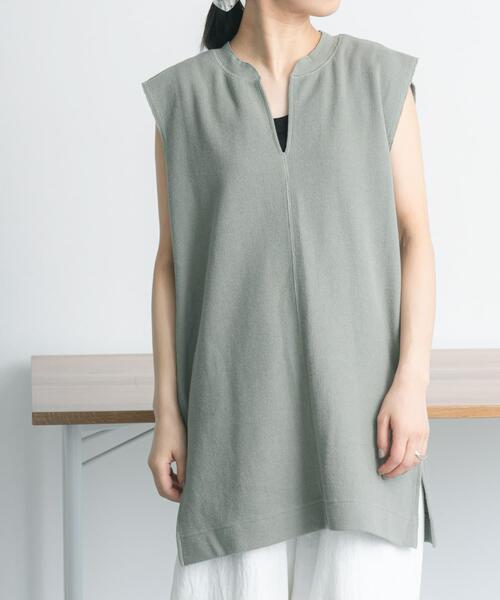 FORK&SPOON（フォークアンドスプーン）の「FORK&SPOON　キーネックチュニック（チュニック・レディース・ブラック/カーキ/アイボリー・1）」の15枚目の写真