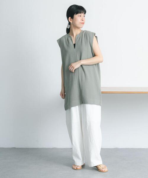 FORK&SPOON（フォークアンドスプーン）の「FORK&SPOON　キーネックチュニック（チュニック・レディース・ブラック/カーキ/アイボリー・1）」の13枚目の写真