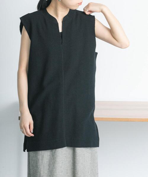 FORK&SPOON（フォークアンドスプーン）の「FORK&SPOON　キーネックチュニック（チュニック・レディース・ブラック/カーキ/アイボリー・1）」の16枚目の写真