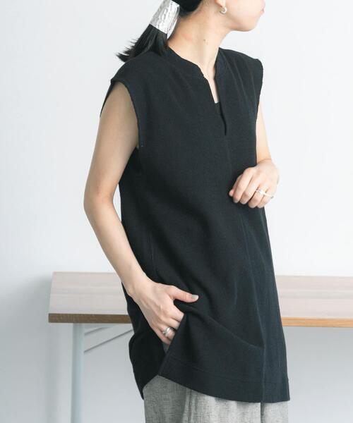 FORK&SPOON（フォークアンドスプーン）の「FORK&SPOON　キーネックチュニック（チュニック・レディース・ブラック/カーキ/アイボリー・1）」の11枚目の写真