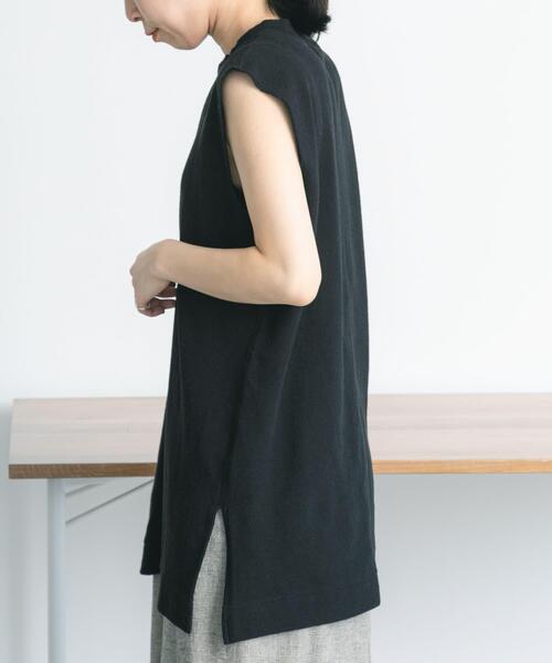 FORK&SPOON（フォークアンドスプーン）の「FORK&SPOON　キーネックチュニック（チュニック・レディース・ブラック/カーキ/アイボリー・1）」の9枚目の写真