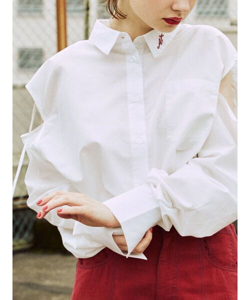 jouetie（ジュエティ）の「スリットスリーブルーズシャツ（シャツ/ブラウス・レディース・ブルー/オフホワイト/ピンク/イエロー・MEDIUM）」の12枚目の写真