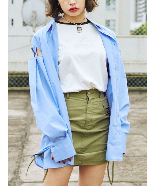 jouetie（ジュエティ）の「スリットスリーブルーズシャツ（シャツ/ブラウス・レディース・ブルー/オフホワイト/ピンク/イエロー・MEDIUM）」の21枚目の写真