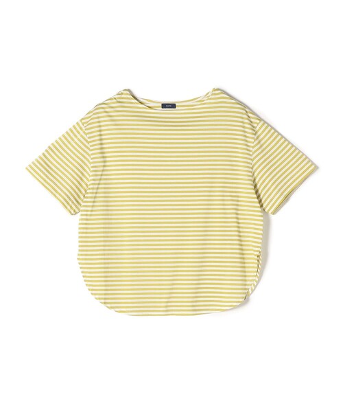 SHIPS(シップス)の「〈手洗い可能〉ハイゲージ ボーダー 半袖 Tシャツ(Tシャツ/カットソー・レディース・イエロー系その他2/ブラック/オリーブ/ライトグレー・ONE SIZE)」の4枚目の写真