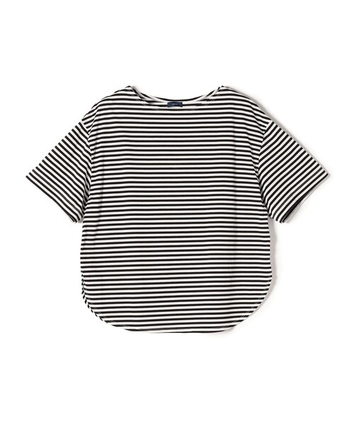 SHIPS(シップス)の「〈手洗い可能〉ハイゲージ ボーダー 半袖 Tシャツ(Tシャツ/カットソー・レディース・イエロー系その他2/ブラック/オリーブ/ライトグレー・ONE SIZE)」の2枚目の写真