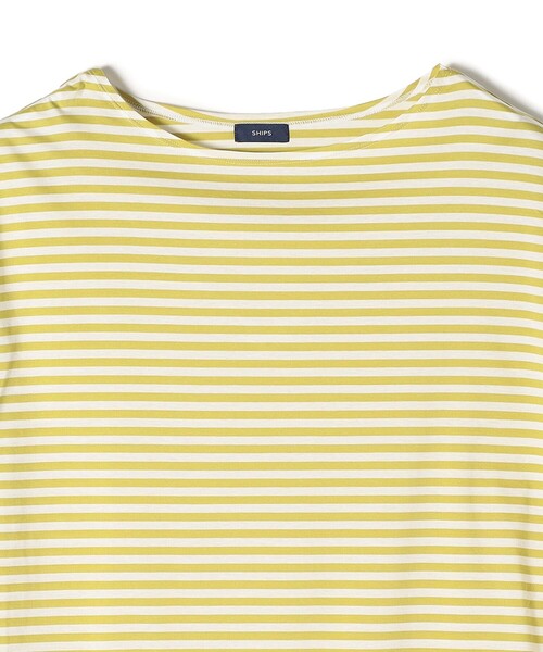 SHIPS(シップス)の「〈手洗い可能〉ハイゲージ ボーダー 半袖 Tシャツ(Tシャツ/カットソー・レディース・イエロー系その他2/ブラック/オリーブ/ライトグレー・ONE SIZE)」の8枚目の写真