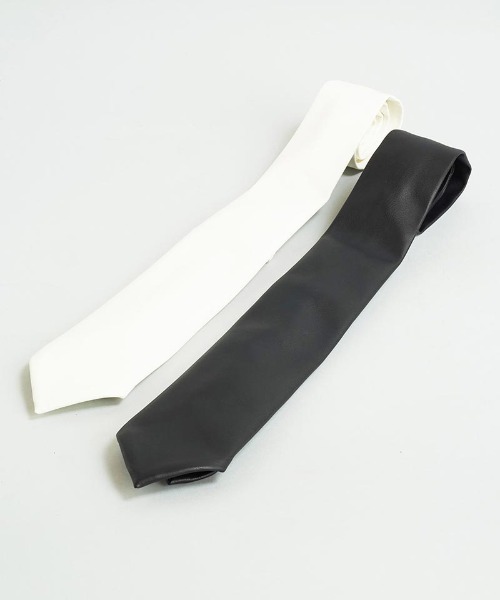 NO ID.（ノーアイディ）の「mko11353- ｼﾝｾﾃｨｯｸﾚｻﾞｰﾈｸﾀｲ（ネクタイ・メンズ・ブラック/ホワイト・ONE SIZE）」の7枚目の写真