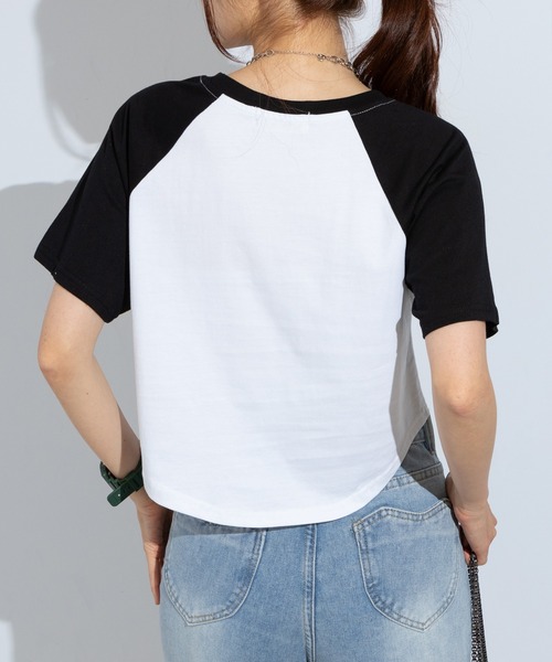 pumpkin port（パンプキンポート）の「転写 クロップド 半袖Tシャツ（Tシャツ/カットソー・レディース・グレー/ホワイト・MEDIUM）」の9枚目の写真
