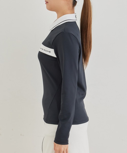 JUN&ROPE'（ジュンアンドロペ）の「【UV】編み立てリブ衿付き長袖プルオーバー（Tシャツ/カットソー・レディース・ブラック/ホワイト・S/M/L）」の8枚目の写真