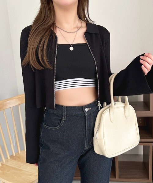 apres jour(アプレジュール)の「ダブルジップトップス【ZOZOTOWN限定アイテム】(Tシャツ/カットソー・レディース・ブラック/ライトイエロー/アイボリー/ブルー・X-LARGE/フリー)」の16枚目の写真