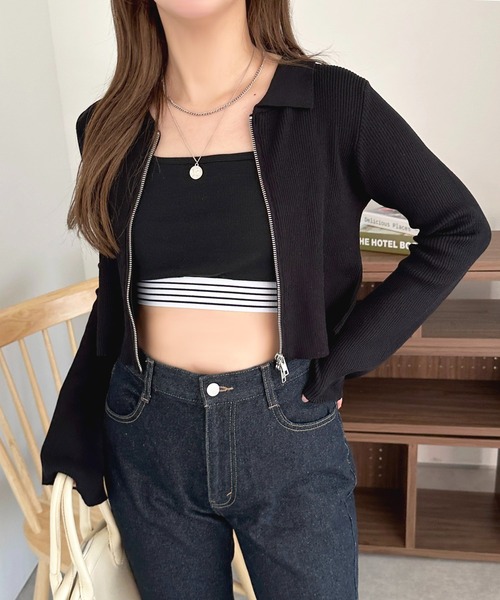 apres jour(アプレジュール)の「ダブルジップトップス【ZOZOTOWN限定アイテム】(Tシャツ/カットソー・レディース・ブラック/ライトイエロー/アイボリー/ブルー・X-LARGE/フリー)」の17枚目の写真