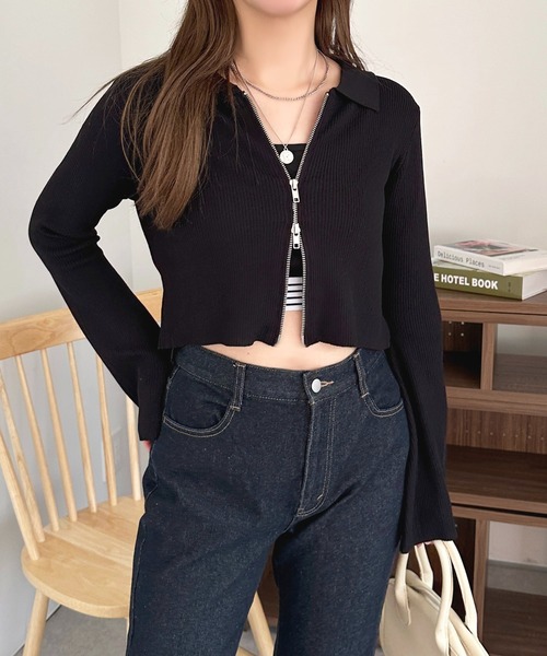 apres jour(アプレジュール)の「ダブルジップトップス【ZOZOTOWN限定アイテム】(Tシャツ/カットソー・レディース・ブラック/ライトイエロー/アイボリー/ブルー・X-LARGE/フリー)」の15枚目の写真