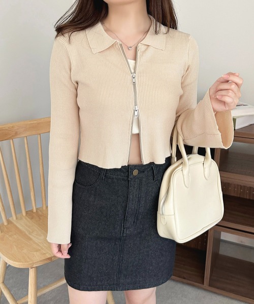 apres jour(アプレジュール)の「ダブルジップトップス【ZOZOTOWN限定アイテム】(Tシャツ/カットソー・レディース・ブラック/ライトイエロー/アイボリー/ブルー・X-LARGE/フリー)」の8枚目の写真