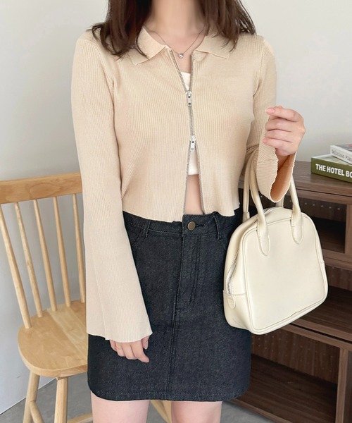 apres jour(アプレジュール)の「ダブルジップトップス【ZOZOTOWN限定アイテム】(Tシャツ/カットソー・レディース・ブラック/ライトイエロー/アイボリー/ブルー・X-LARGE/フリー)」の9枚目の写真