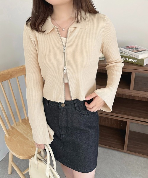 apres jour(アプレジュール)の「ダブルジップトップス【ZOZOTOWN限定アイテム】(Tシャツ/カットソー・レディース・ブラック/ライトイエロー/アイボリー/ブルー・X-LARGE/フリー)」の10枚目の写真