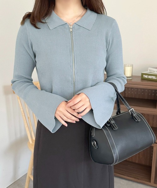 apres jour(アプレジュール)の「ダブルジップトップス【ZOZOTOWN限定アイテム】(Tシャツ/カットソー・レディース・ブラック/ライトイエロー/アイボリー/ブルー・X-LARGE/フリー)」の22枚目の写真