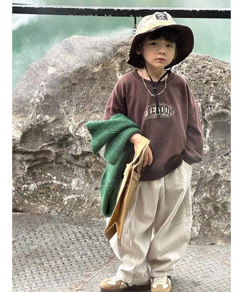 Bee des Bee（ビーデスビー）の「フロントロゴトレーナー（スウェット・キッズ・ブラウン/ベージュ・100cm/140cm/110cm/120cm/130cm）」の4枚目の写真