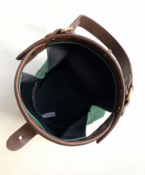 Q（キュー）の「スエードタッチドッキングミニバッグ（ハンドバッグ・レディース・ダークグリーン/ブラック・ONE SIZE）」の12枚目の写真