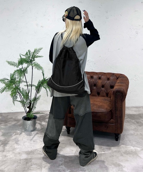 sedacle(セダクル)の「ナイロンナップサック(バックパック/リュック・メンズ・ブラック・FREE)」の5枚目の写真